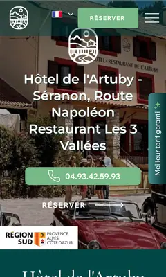 Hôtel de l’Artuby, sur téléphone