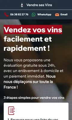 Vendre ses vins, sur téléphone